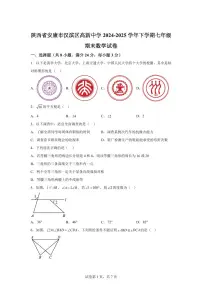 陕西省安康市汉滨区高新中学2024~2025学年下学期七年级期末数学试卷