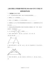 上海外国语大学附属外国语学校2024~2025学年下学期八年级期末数学试卷