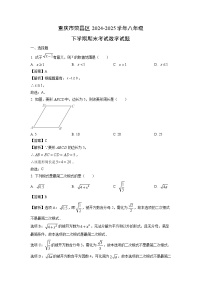 【数学】重庆市荣昌区2024-2025学年八年级下学期期末考试试题（解析版）