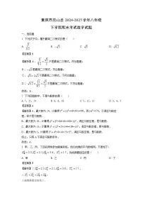 【数学】重庆市巫山县2024-2025学年八年级下学期期末考试试题 （解析版）
