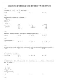 2025年浙江温州鹿城区温州外国语学校初三中考二模数学试卷（有答案解析）