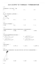2024~2025学年广东广州海珠区初一下学期期末数学试卷（有答案解析）