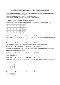 甘肃省酒泉市肃北蒙古族自治县2025届中考数学对点突破模拟试卷含解析