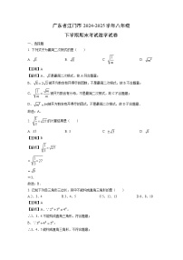 【数学】广东省江门市2024-2025学年八年级下学期期末考试试卷（解析版）