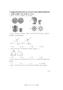 2024～2025学年广东省湛江市赤坎区培才学校八年级上开学考试数学试卷