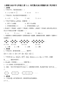 初中数学代数式同步达标检测题