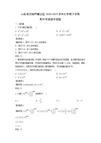 【数学】山东省济南市章丘区2024-2025学年七年级下学期期中考试试题（解析版）