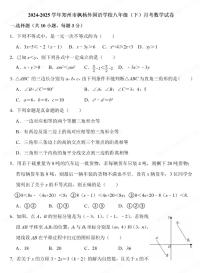 河南省郑州市枫杨外国语学校2024-2025学年下学期八年级月考数学试卷无答案