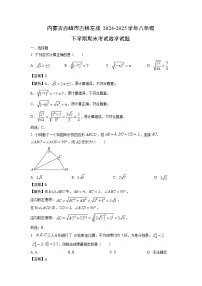 内蒙古赤峰市巴林左旗2024-2025学年八年级下学期期末考试数学试卷（解析版）