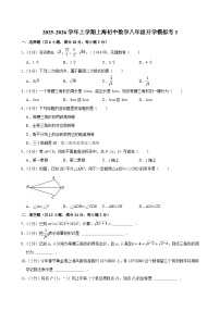 2025-2026学年上学期上海初中数学八年级开学模拟考3