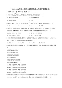 2025-2026学年上学期上海初中数学九年级开学模拟考3