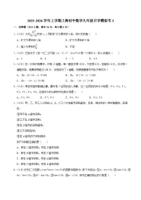 2025-2026学年上学期上海初中数学九年级开学模拟考3