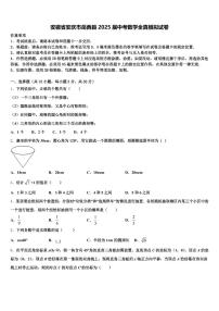 安徽省安庆市岳西县2025届中考数学全真模拟试卷含解析
