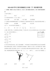 2024-2025学年天津市滨海新区七年级（下）期末数学试卷（含答案）