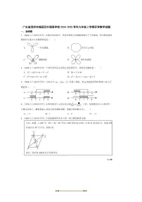 2024～2025学年广东省深圳市福田区外国语学校九年级上开学数学试卷