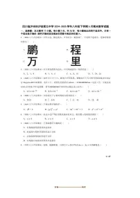 2024～2025学年四川省泸州市泸县第五中学八年级下6月期末数学试卷
