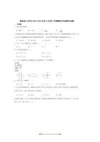 2024～2025学年海南省三亚市八年级下期末考试数学试卷(含答案)
