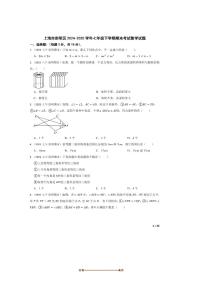 2024～2025学年上海市崇明区七年级下期末考试数学试卷