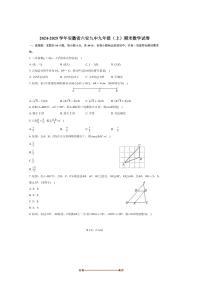 2024～2025学年安徽省六安九中九年级(上)期末数学试卷(含答案)