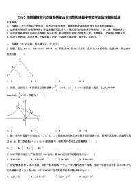 2025年新疆维吾尔巴音郭楞蒙古自治州和静县中考数学适应性模拟试题含解析