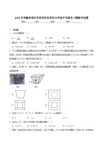 安徽省安庆市宜秀区部分学校联考2025届九年级下学期中考三模数学试卷(含解析)
