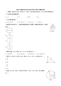 安徽省安庆市迎江区部分学校联考2025届九年级下学期6月中考模拟考试数学试卷(含答案)
