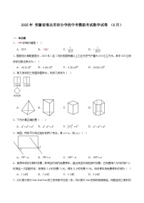 安徽省淮北市部分学校2025届九年级下学期6月中考模拟考试数学试卷(含解析)