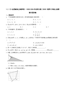 初中数学北师大版（2024）八年级上册（2024）2 一定是直角三角形吗达标测试