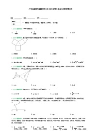 广东省惠州市惠城区第二次2025年初中学业水平数学模拟考（含答案解析）
