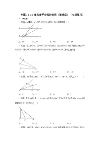 【25年秋季】新人教版八年级数学上册专项讲练专题12.14 角的角平分线的性质（基础篇）（名师详细解析）