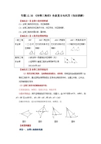 【25年秋季】新人教版八年级数学上册专项讲练专题12.38 《全等三角形》全章复习与巩固（知识讲解）