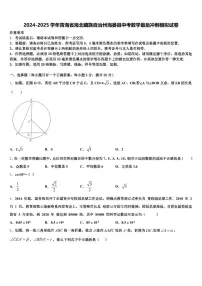 2024-2025学年青海省海北藏族自治州海晏县中考数学最后冲刺模拟试卷含解析