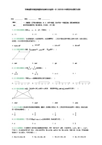 贵州省黔东南苗族侗族自治州九年级第一次2025年中考模拟考试数学试卷（含答案解析）