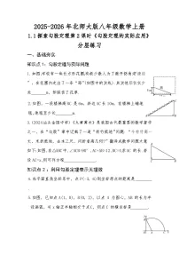 初中数学北师大版（2024）八年级上册（2024）1 探索勾股定理第1课时达标测试