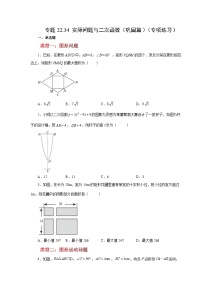 初中数学人教版（2024）九年级上册实际问题与二次函数巩固练习