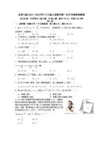 北师大版2025—2026学年八年级上册数学第一次月考调研检测卷 - 副本
