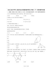 2024-2025学年上海市民办至德实验学校七年级（下）期末数学试卷（含答案）