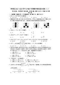 苏科版2024—2025学年七年级下学期数学期末提分训练（二）