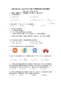 北师大版2024—2025学年七年级下学期数学期末考试预测卷
