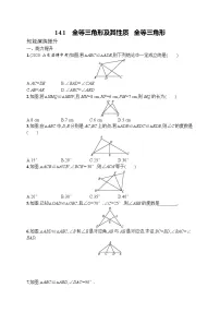 初中数学人教版（2024）八年级上册（2024）14.1 全等三角形及其性质课后练习题