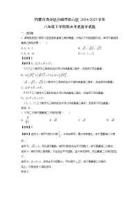 内蒙古自治区赤峰市松山区2024-2025学年八年级下学期期末考试数学试题（解析版）