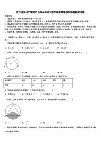 浙江省温州市瑞安市2024-2025学年中考数学最后冲刺模拟试卷含解析