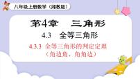 初中数学湘教版（2024）八年级上册（2024）4.3 全等三角形课前预习课件ppt