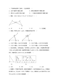 初中数学人教版（2024）八年级上册全等三角形单元测试课后练习题