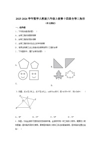 初中数学人教版（2024）八年级上册全等三角形单元测试当堂达标检测题