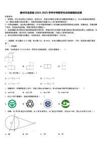 衢州市龙游县2024-2025学年中考数学对点突破模拟试卷含解析