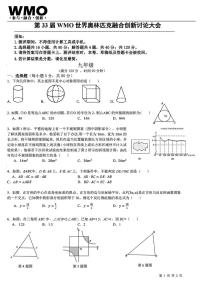 2025年第33届WMO世界奥林匹克数学竞赛中国赛区省测（复测）九年级试题