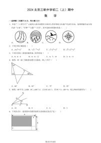 2024北京三帆中学初二（上）期中数学试卷 有答案