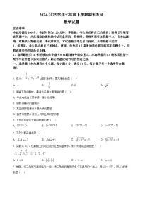 精品解析：四川省自贡市2024-2025学年七年级下学期期末考试数学试题（原卷版+解析版）