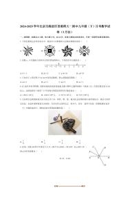 2024～2025学年北京市海淀区首都师大二附中九年级(下)3月月考数学试卷(无答案)